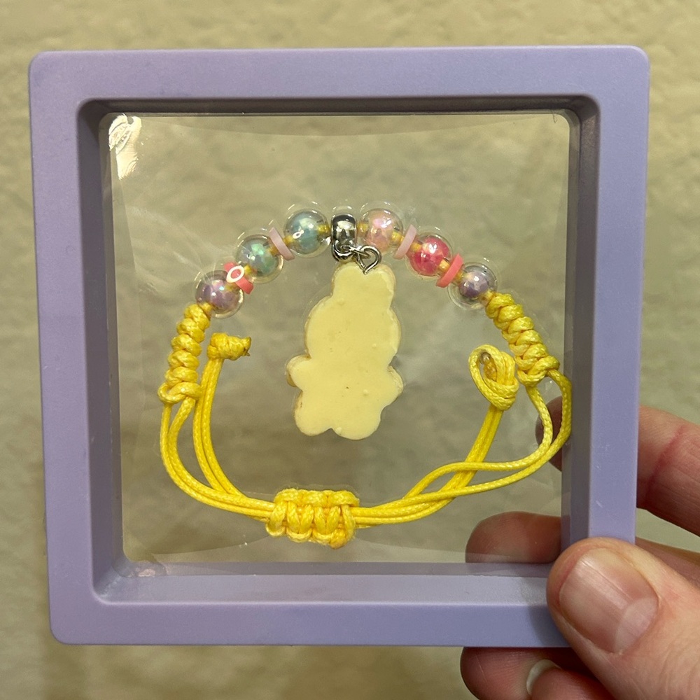 Labubu Little Monster Beaded Adjustable Woven Bracelet - Yellow New - Picture 4 of 13